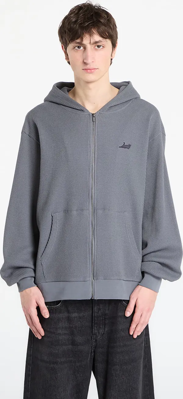 RIPNDIP Mikina RIPNDIP Castanza Waffle Knit Zip Up Hoodie Charcoal M