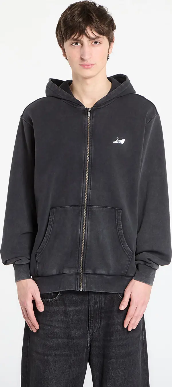 RIPNDIP Mikina RIPNDIP Castanza Zip Up Hoodie Black Vintage Wash S
