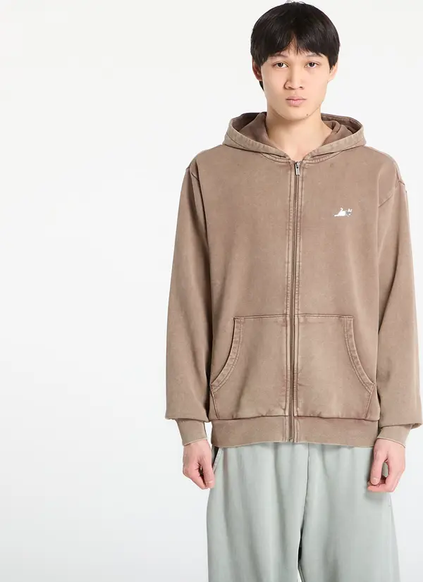 RIPNDIP Mikina RIPNDIP Castanza Zip Up Hoodie Brown Vintage Wash S