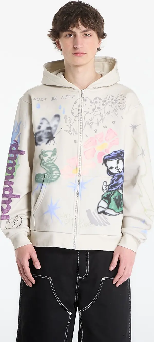 RIPNDIP Mikina RIPNDIP Goosebumps Zip Hoodie Bone XXL