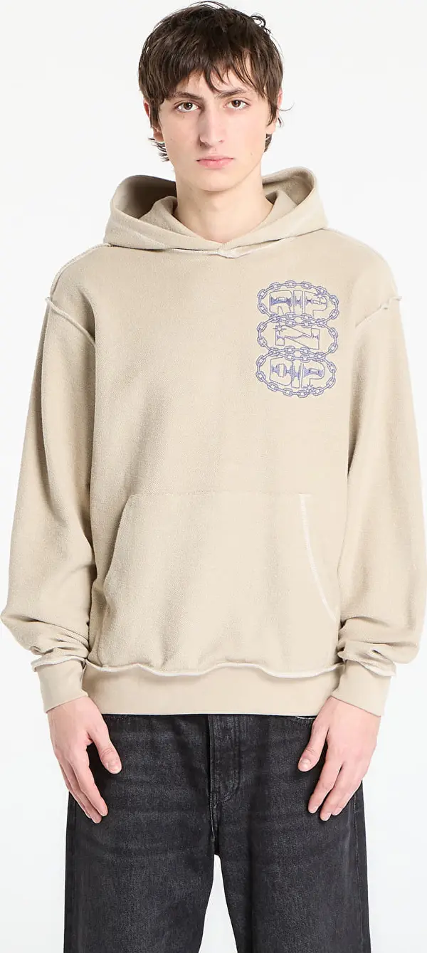 RIPNDIP Mikina RIPNDIP Linked Up Reverse Stitched Hoodie Khaki XXL