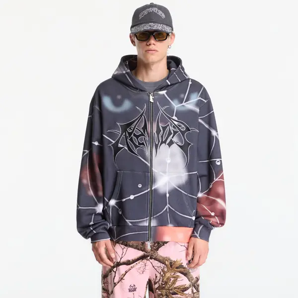 RIPNDIP Mikina RIPNDIP Redemption Zipup Hoodie Charcoal Sun Fade XL