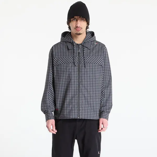 ROA Mikina ROA Aair Floweave Printed Check Long Sleeve Hooded Shirt Anthracite M