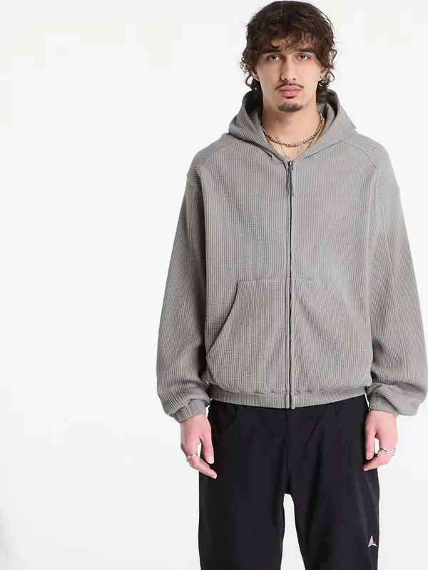 ROA Mikina ROA Bee Sun Faded Organic Waffle Zip Up Hoodie Grey L
