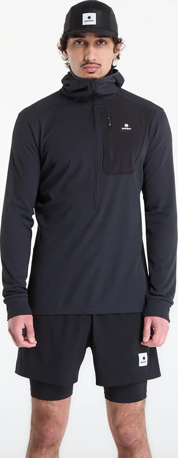 SAYSKY Mikina SAYSKY Combat Half Zip Fleece Hoodie Black M
