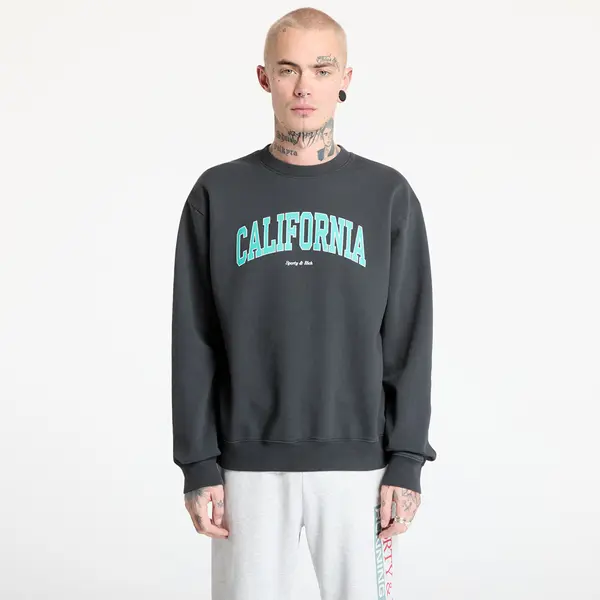 Sporty & Rich Mikina Sporty & Rich California Crewneck UNISEX Faded Black/ Spring Green/ White S