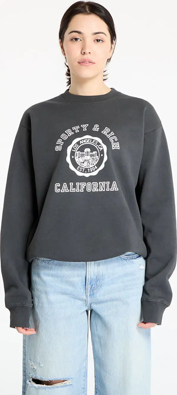 Sporty & Rich Mikina Sporty & Rich California Emblem Crewneck Faded Black XS