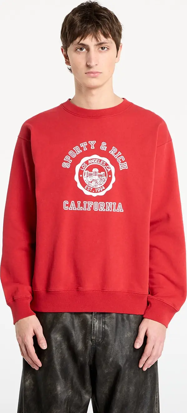 Sporty & Rich Mikina Sporty & Rich California Emblem Crewneck UNISEX Ruby S
