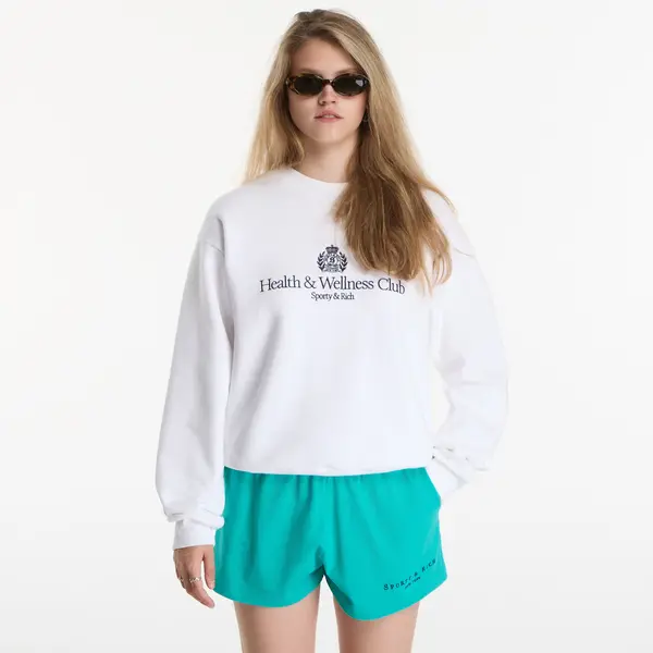 Sporty & Rich Mikina Sporty & Rich H&W Crest Embroidered Crewneck UNISEX White L