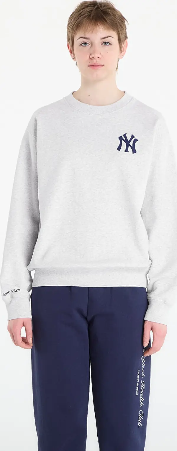 Sporty & Rich Mikina Sporty & Rich Heritage Yankees Serif Crewneck UNISEX Heather Gray S