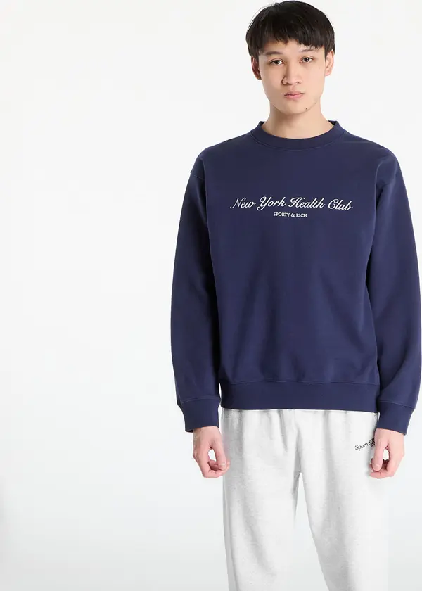 Sporty & Rich Mikina Sporty & Rich NY Health Club Crewneck UNISEX Dark Navy XL