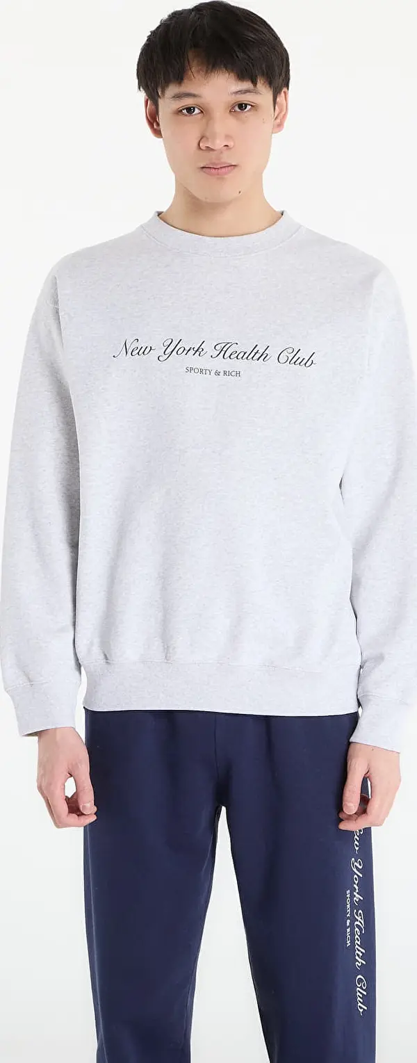 Sporty & Rich Mikina Sporty & Rich NY Health Club Crewneck UNISEX Heather Gray XL