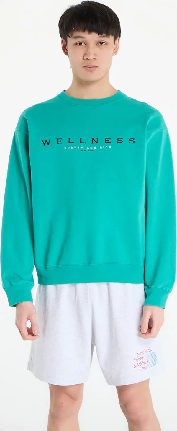 Sporty & Rich Mikina Sporty & Rich Spellout Embroidered Crewneck UNISEX Spring Green M