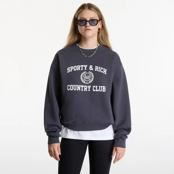 Sporty & Rich Mikina Sporty & Rich Varsity Crest Crewneck UNISEX Carbon XS