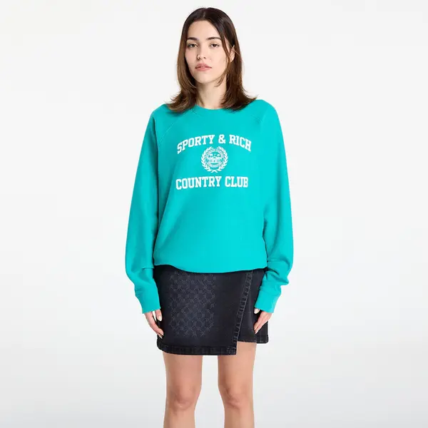 Sporty & Rich Mikina Sporty & Rich Varsity Crest Soft Crewneck UNISEX Spring Green S
