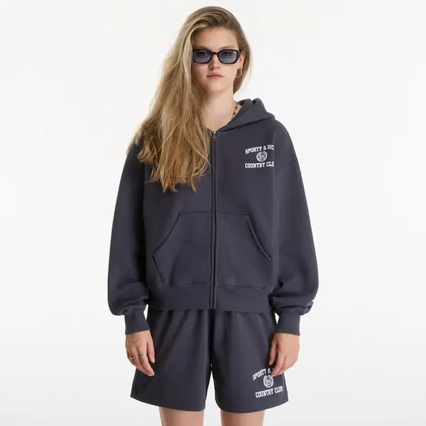 Sporty & Rich Mikina Sporty & Rich Varsity Crest Zip Hoodie UNISEX Carbon L