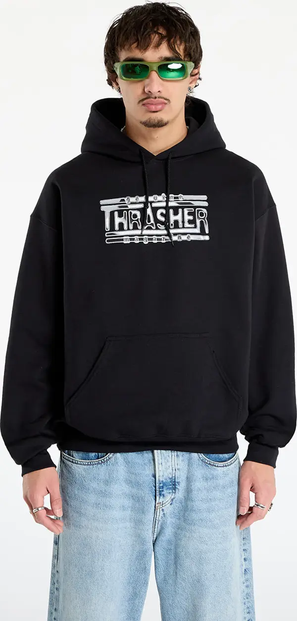 Thrasher Mikina Thrasher Chrome Genuine Hoodie Black M