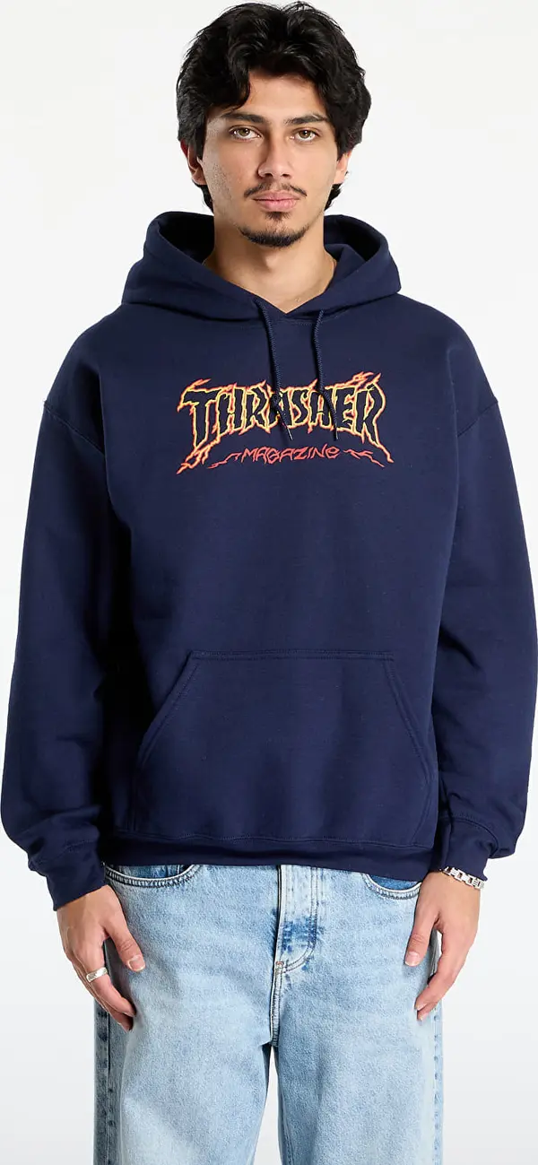 Thrasher Mikina Thrasher Cracked by Exteenager Hoodie Navy L