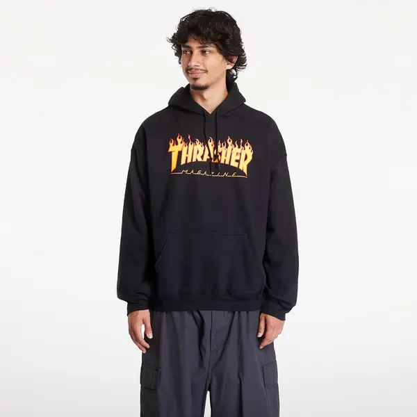 Thrasher Mikina Thrasher Flame Logo Hood Black M