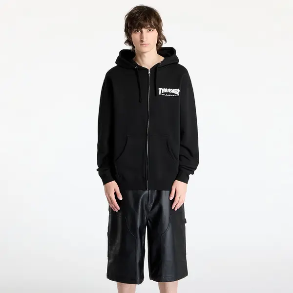 Thrasher Mikina Thrasher Magazine Logo Zip Hood Black S