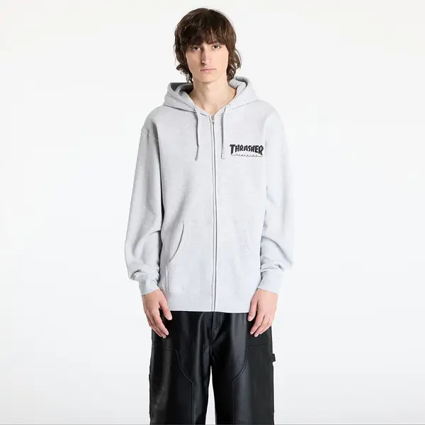 Thrasher Mikina Thrasher Magazine Logo Zip Hoody Melange Grey S