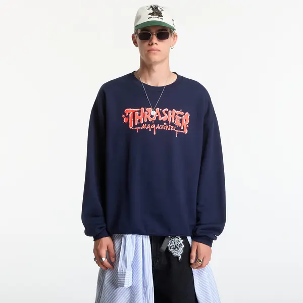 Thrasher Mikina Thrasher Wet Paint Crewneck Blue XL