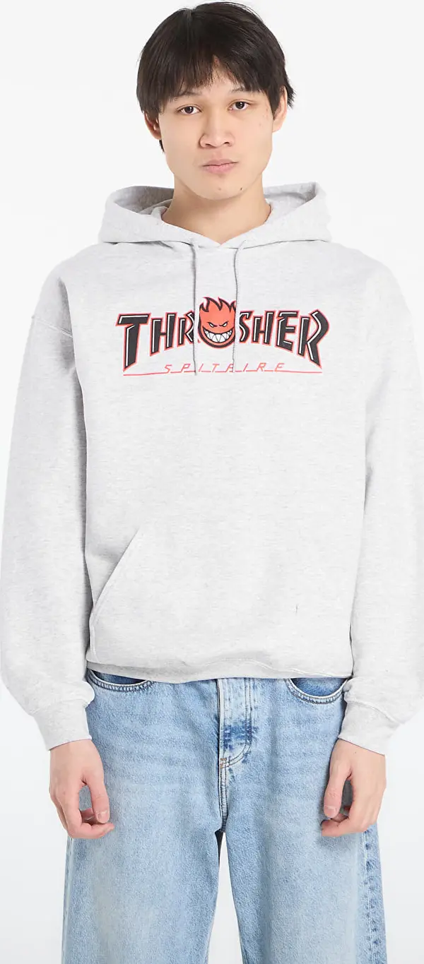 Thrasher Mikina Thrasher x Spitfire Big Head Outline Hoodie Ash Grey M