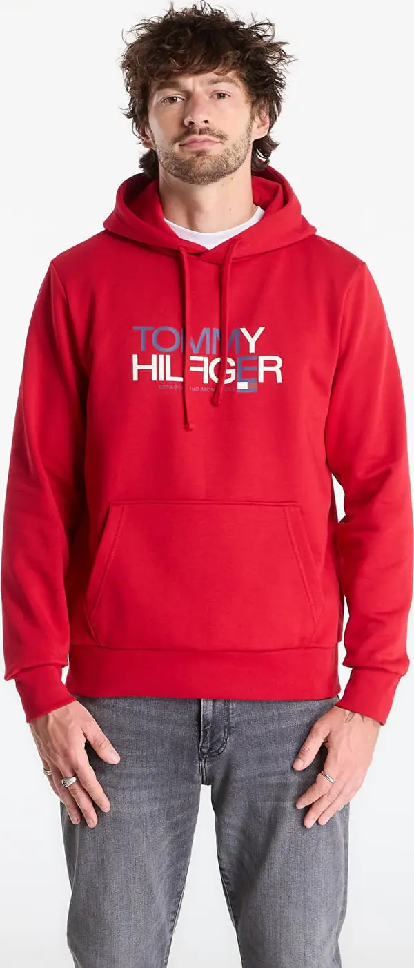 Tommy Hilfiger Mikina Tommy Hilfiger Brand Love Big Text Hoody Medium Red L