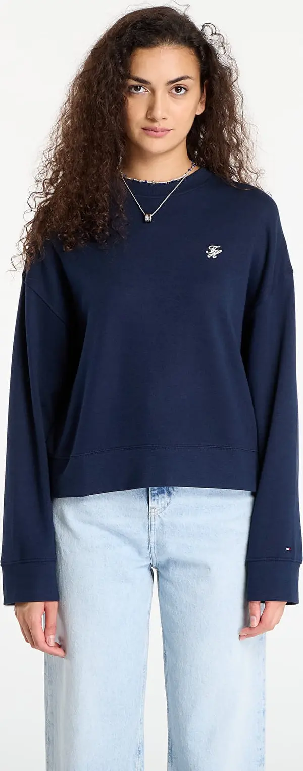 Tommy Hilfiger Mikina Tommy Hilfiger Script Pique Sweatshirt Blue S