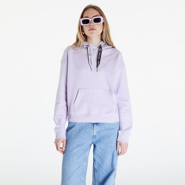 Tommy Hilfiger Mikina Tommy Jeans Boxy Logo Drawcord Hoodie Lavender Flower L