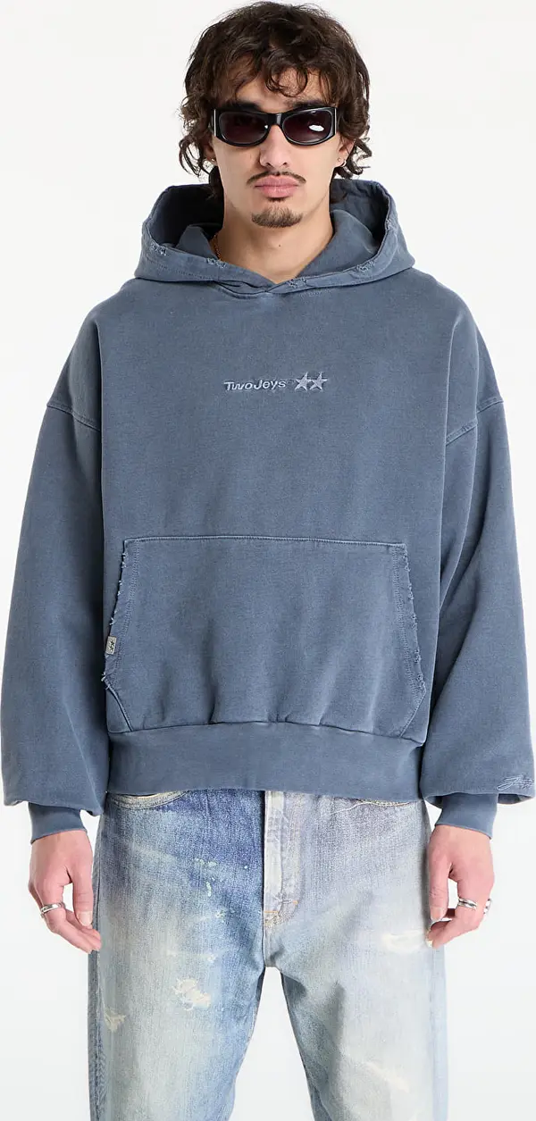TwoJeys Mikina TwoJeys Icon Hoodie Pigment Dyed Blue L