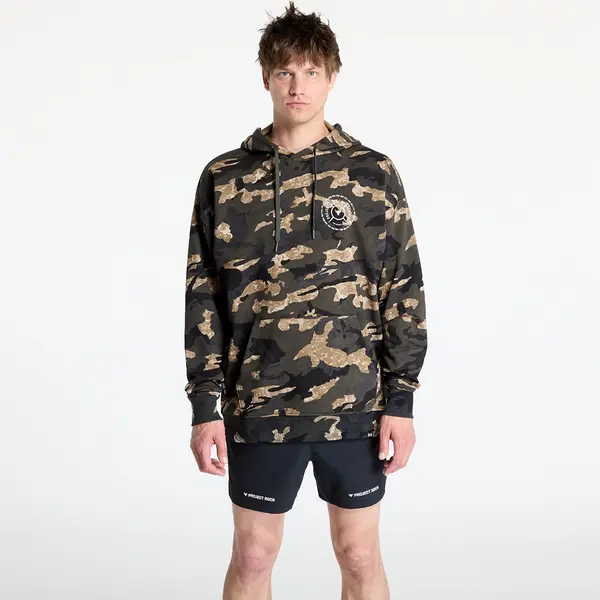 Under Armour Mikina Under Armour Project Rock AOP Terry Hoodie Grey/ Green M
