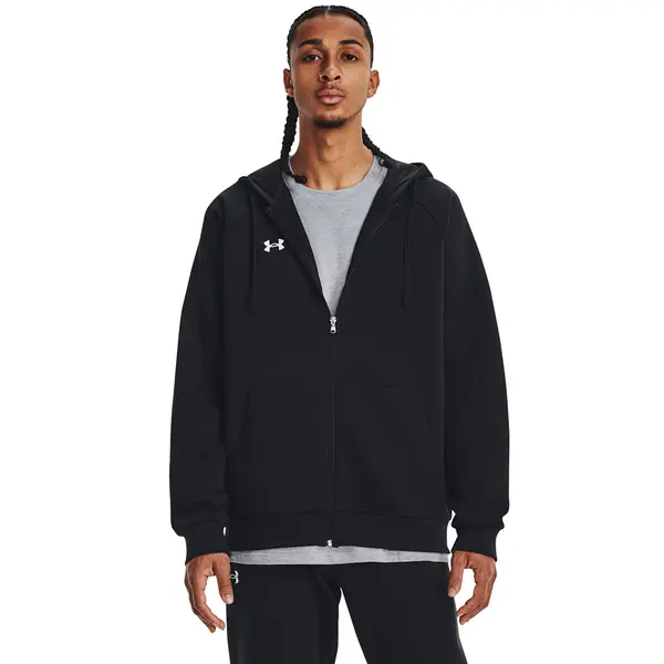Under Armour Mikina Under Armour Rival Fleece FZ Hoodie Black/ White XXL