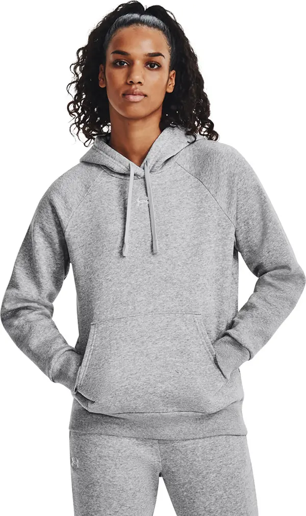Under Armour Mikina Under Armour Rival Fleece Hoodie Mod Gray Light Heather/ White XS