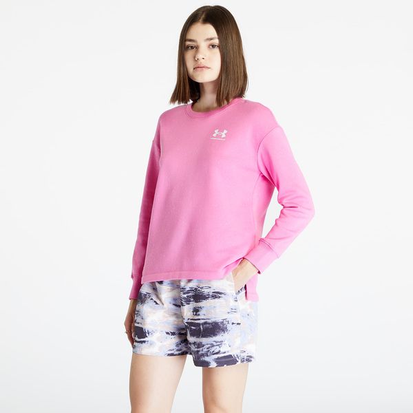 Under Armour Mikina Under Armour Rival Fleece Oversize Crew Pink Edge/ White/ White M