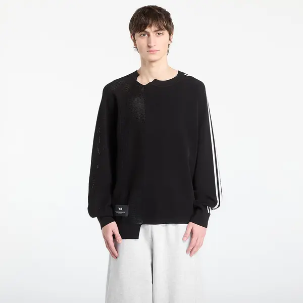 Y-3 Mikina Y-3 Logo Knit Sweatshirt Black/ Rayon L
