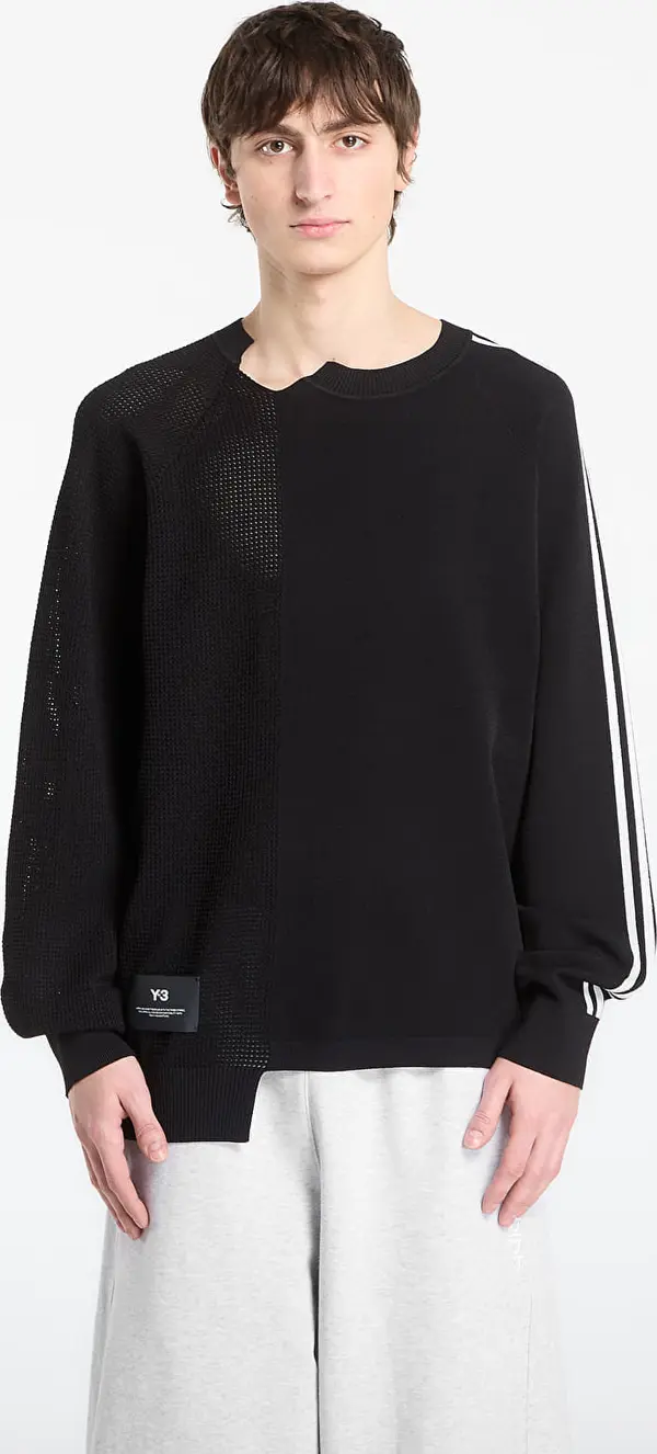 Y-3 Mikina Y-3 Logo Knit Sweatshirt Black/ Rayon L