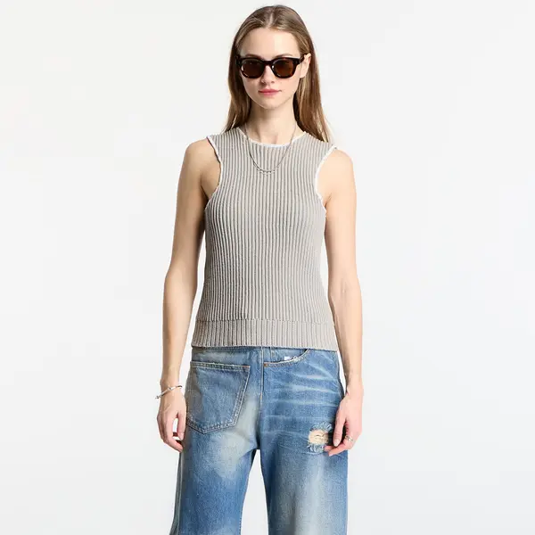 MM6 Maison Margiela MM6 Ribbed Knit Sleeveless Top Grey L