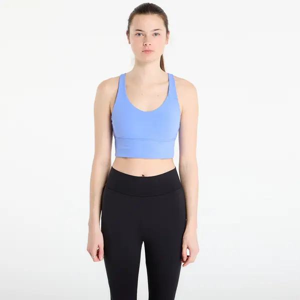 adidas Performance Modrček adidas 3 Stripes Studio All Me Light Support Bra Blue Fusion XS