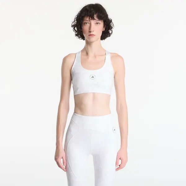 adidas Performance Modrček adidas by Stella McCartney Primeliftimpact Training Bra Medium Support Printed Core White/ Orbit Grey M