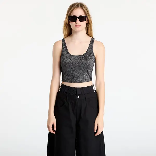 adidas Originals Modrček adidas Lurex Bralet Black/ Silver Met. S