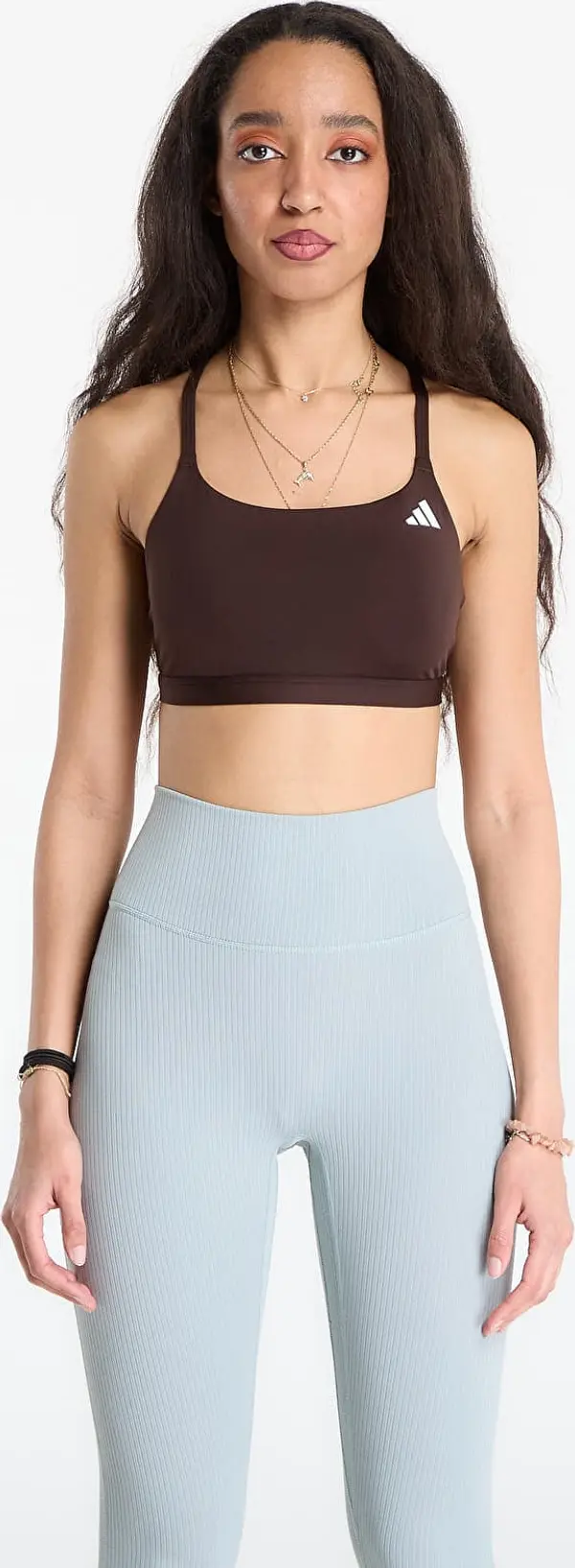 adidas Performance Modrček adidas Optime Essentials Workout Light Support Bra Aurora Coffee XS