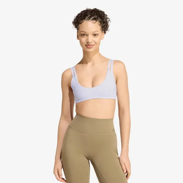 adidas Performance Modrček adidas Optimé Workout Reversible Twist Light Support Bra Frozen Purple S
