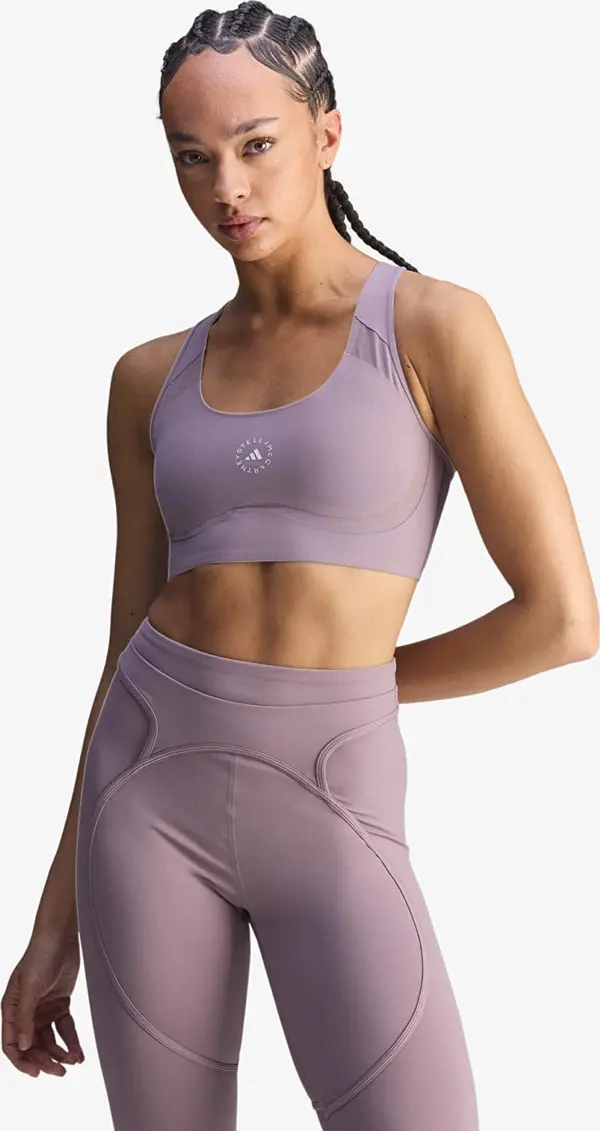 adidas Performance Modrček adidas x Stella Mccartney Power Impact Training Bra Medium Support Legacy Purple L