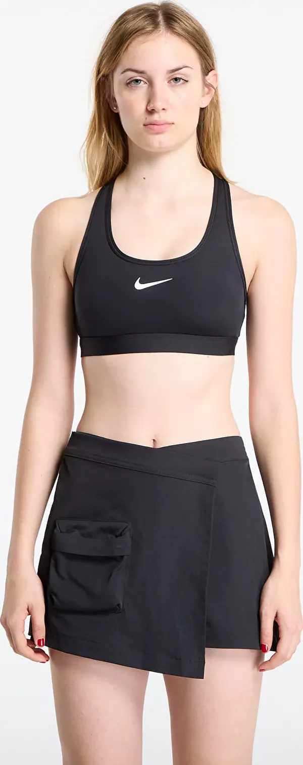 Nike Modrček Nike Swoosh Medium Support Women's Padded Sports Bra Black/ White S