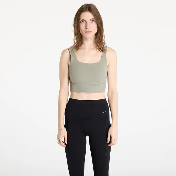 Nike Modrček Nike Zenvy Women's Medium-Support Padded Longline Sports Bra Light Army/ White XS