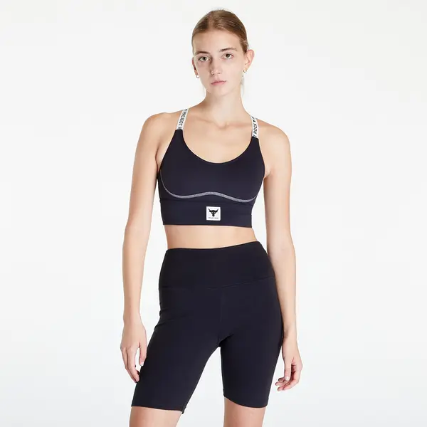 Under Armour Modrček Under Armour Project Rock Infty Mid Bra Black/ Summit White XS