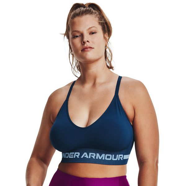 Under Armour Modrček Under Armour Seamless Low Long Bra Blue S