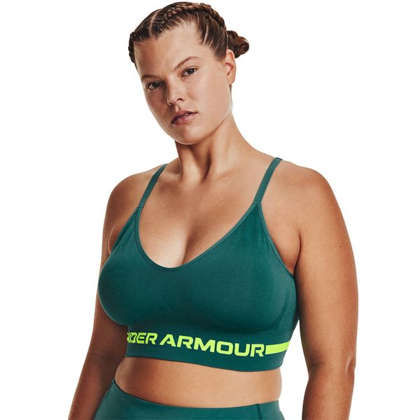 Under Armour Modrček Under Armour Seamless Low Long Bra Green XS