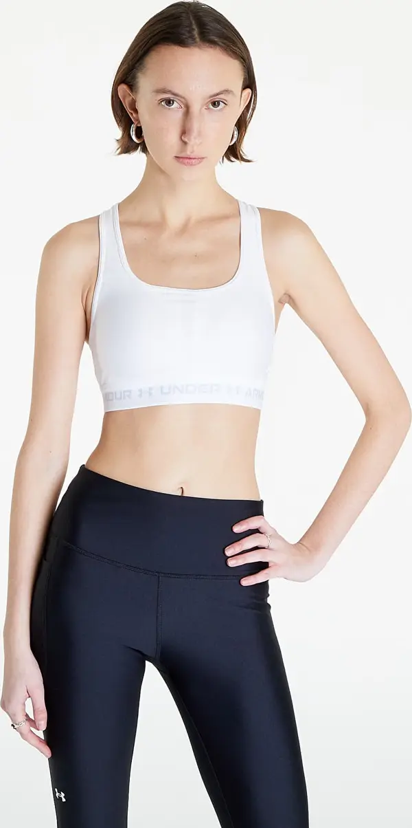 Under Armour Modrček Under Armour W Crossback Mid Bra White/ Halo Gray M